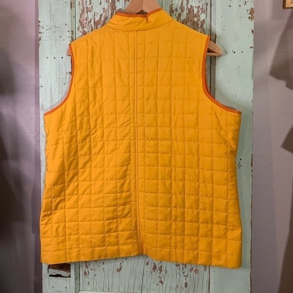 Women’s Christopher & Banks yellow w orange border quilted zipper vest size XL - Picture 4 of 7